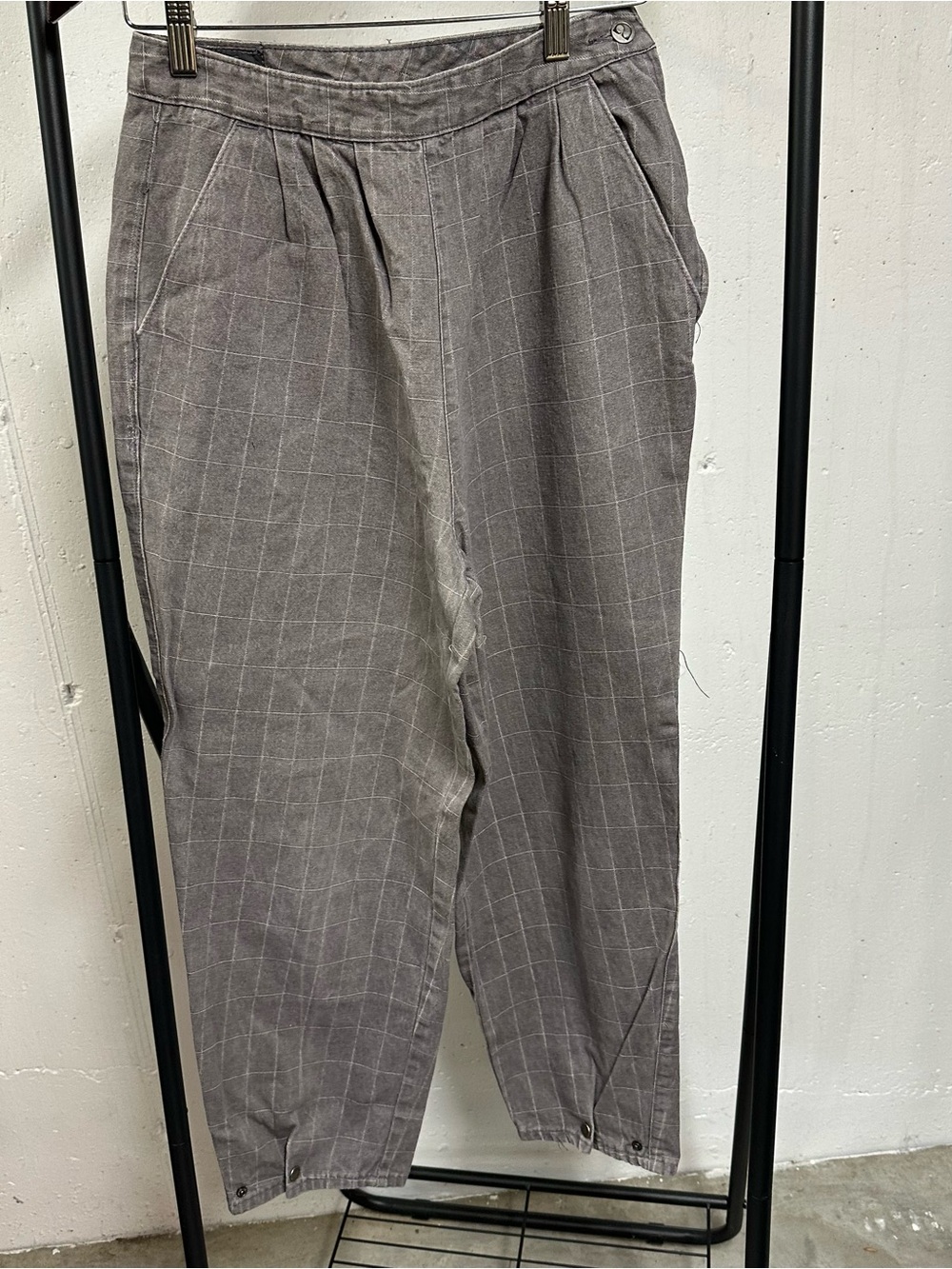 Vintage 80’s UNIONBAY High-Rise Windowpane Gray Plaid Jeans 🦩